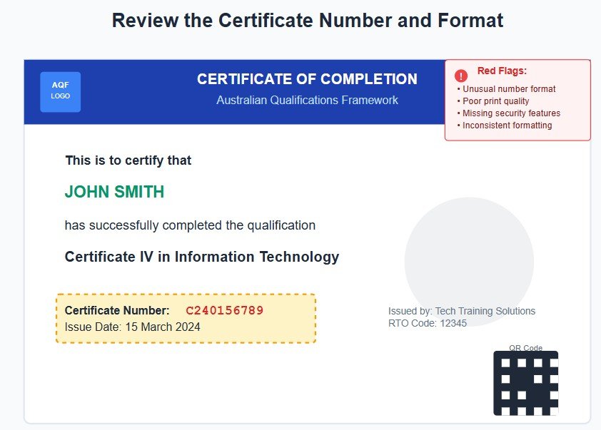 Example of RPL Certificate Number and Format Check