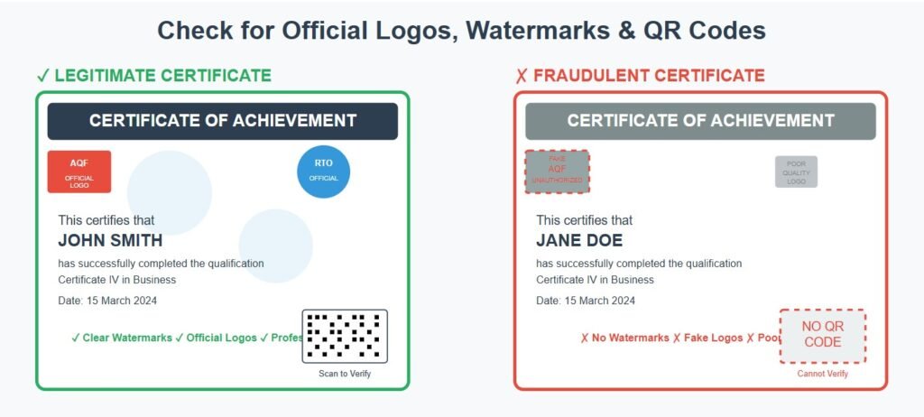 example of legitimate and fraudulent certificate in rpl